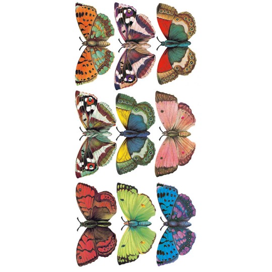 1 Sheet of Stickers Large Colorful Butterflies